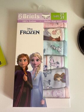 Disney Frozen Girls Briefs Pack - Pastel Pink, Purple, Blue, Green